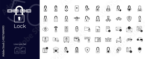 Lock Duotone Editable Icons set
