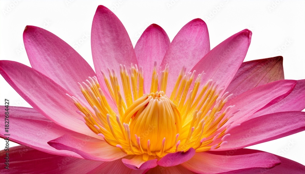 Fototapeta premium Beautiful Pink Lotus Flower Blossom on White Background