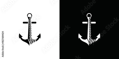 simple boat anchor logo vector