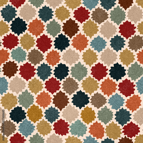 Seamless Soft Confetti Medallion Pastel Pattern 