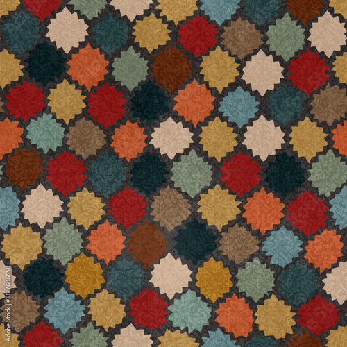 Seamless Soft Confetti Medallion Pastel Pattern 