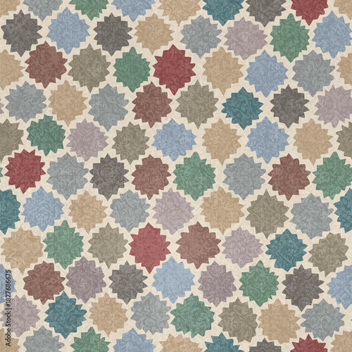 Seamless Soft Confetti Medallion Pastel Pattern 