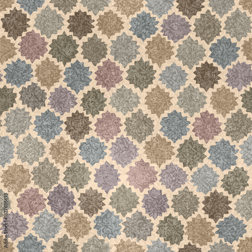 Seamless Soft Confetti Medallion Pastel Pattern 