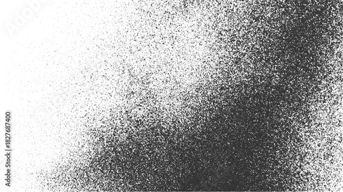 Black speckle texture gradient on white background abstract