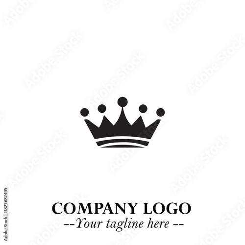 Elegant Black Crown Logo Symbol on a Clean White Background for Premium Branding Design