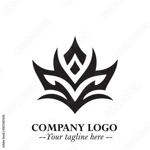 Elegant Black Crown Logo Symbol on a Clean White Background for Premium Branding Design