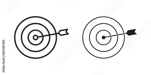 Aim icons Concepts. black solid and line stroke designs for web and app use