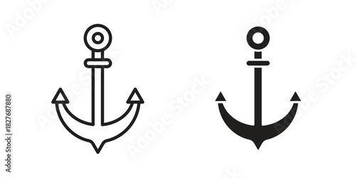 Anchor icons Concepts. black solid and line stroke designs for web and app use