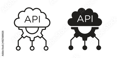 API icons Concepts. black solid and line stroke designs for web and app use