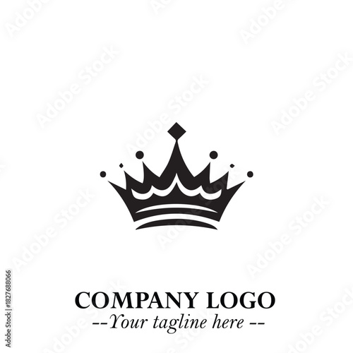 Elegant Black Crown Logo Symbol on a Clean White Background for Premium Branding Design