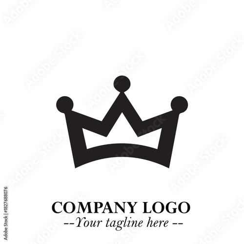 Elegant Black Crown Logo Symbol on a Clean White Background for Premium Branding Design