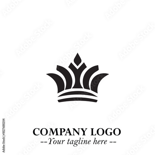 Elegant Black Crown Logo Symbol on a Clean White Background for Premium Branding Design