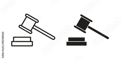 Auction icons Concepts. black solid and line stroke designs for web and app use