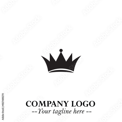 Elegant Black Crown Logo Symbol on a Clean White Background for Premium Branding Design