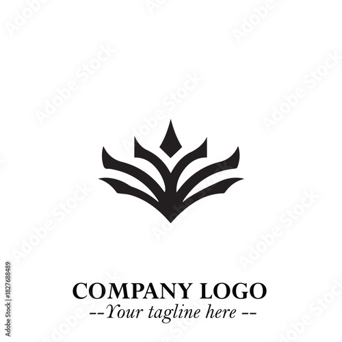 Elegant Black Crown Logo Symbol on a Clean White Background for Premium Branding Design