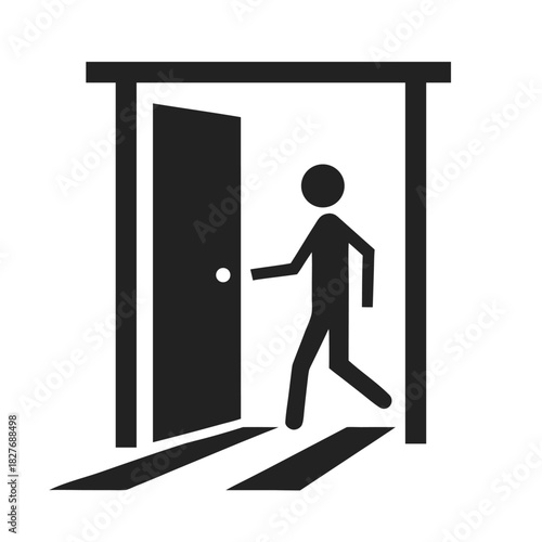 A person standing in an open doorway symbolizing opportunity and the future
