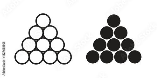 Ball pile icons Concepts. black solid and line stroke designs for web and app use