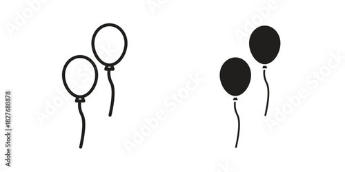 Balloon icons Concepts. black solid and line stroke designs for web and app use