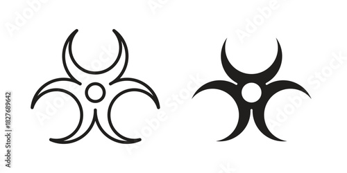 Biohazard icons Concepts. black solid and line stroke designs for web and app use