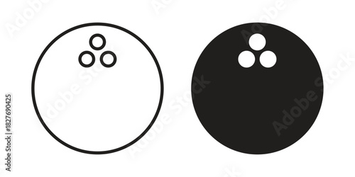Bowling ball icons Concepts. black solid and line stroke designs for web and app use