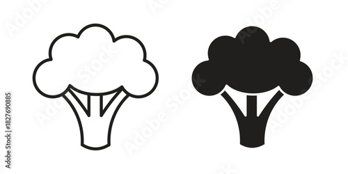 Broccoli icons Concepts. black solid and line stroke designs for web and app use