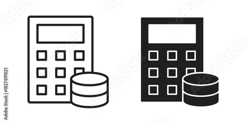 Budget icons Concepts. black solid and line stroke designs for web and app use
