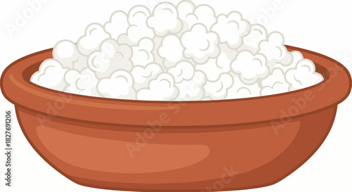 Acaça Popcorn Orixa Offering Food Umbanda Candomble Terracotta Bowl Vector