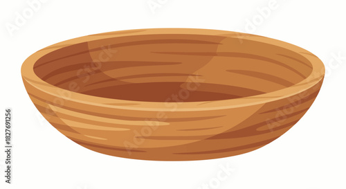 Rustic Wooden Serving Bowl Vector Gamela Kitchenware Wood Grain Background