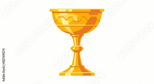 Golden Ornate Chalice Vector Illustration Wealth Royalty Luxury Cup Background