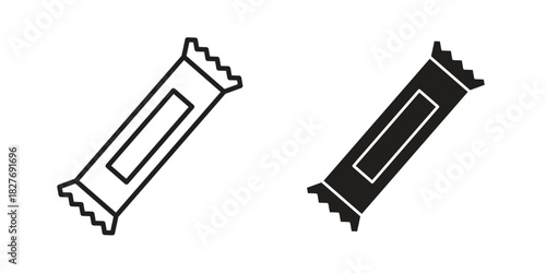 Candy-bar icons Concepts. black solid and line stroke designs for web and app use