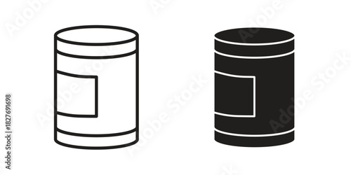 Can food icons Concepts. black solid and line stroke designs for web and app use