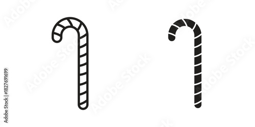 Candy Cane icons Concepts. black solid and line stroke designs for web and app use