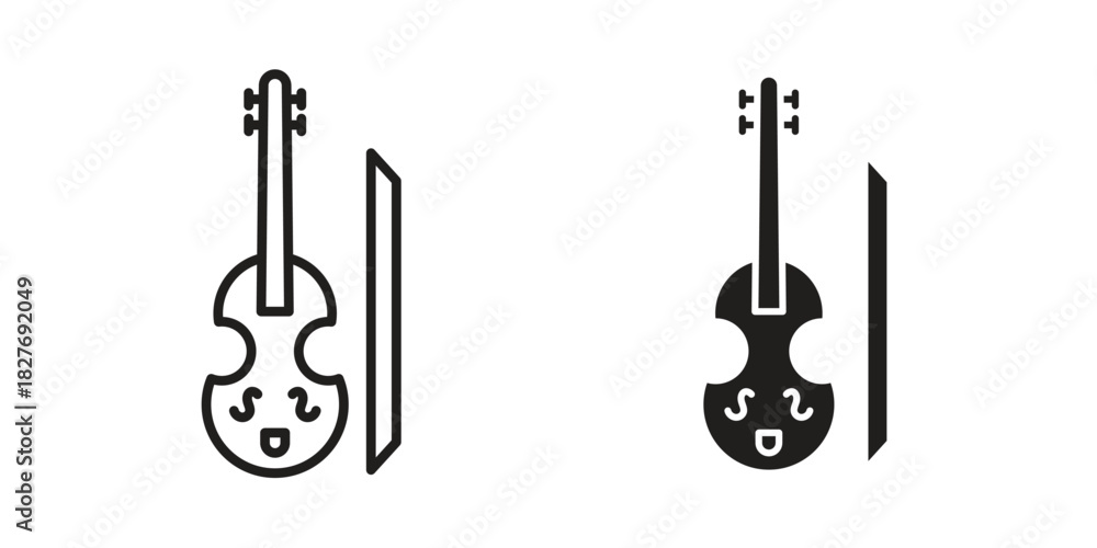 Naklejka premium Cello icons Concepts. black solid and line stroke designs for web and app use