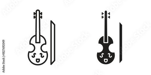 Cello icons Concepts. black solid and line stroke designs for web and app use
