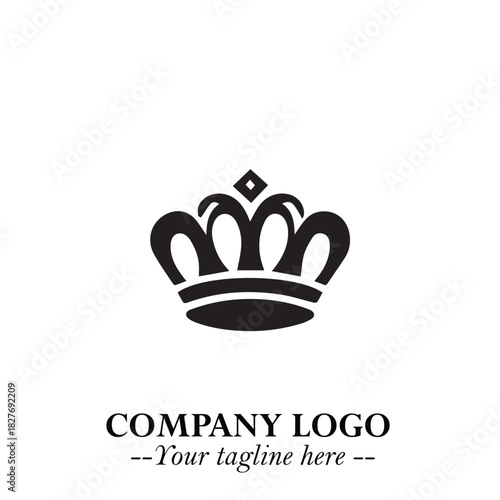 Elegant Black Crown Logo Symbol on a Clean White Background for Premium Branding Design