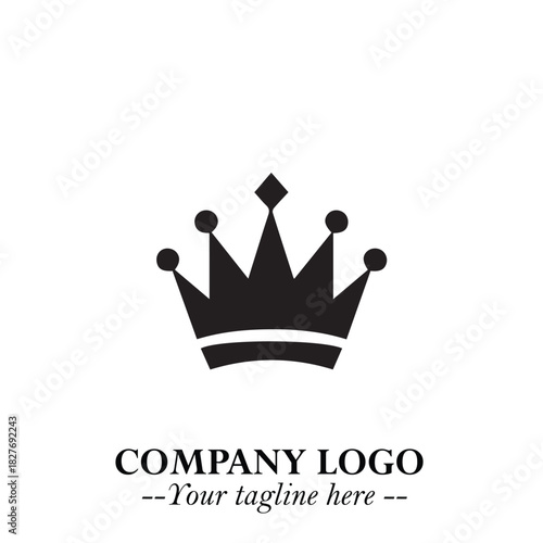 Elegant Black Crown Logo Symbol on a Clean White Background for Premium Branding Design