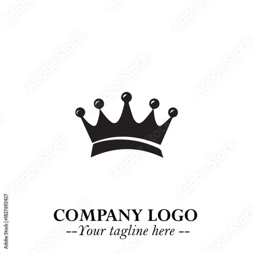 Elegant Black Crown Logo Symbol on a Clean White Background for Premium Branding Design