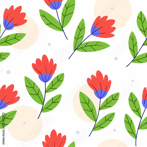 Bright Colorful Floral Pattern Background Illustration