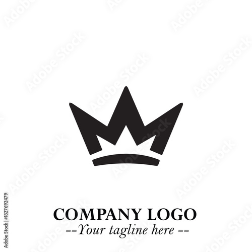 Elegant Black Crown Logo Symbol on a Clean White Background for Premium Branding Design