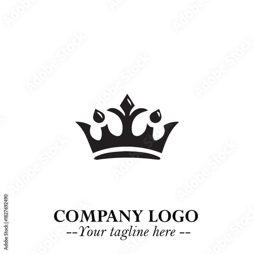 Elegant Black Crown Logo Symbol on a Clean White Background for Premium Branding Design