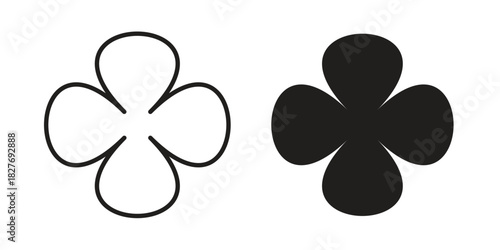 Clover icons Concepts. black solid and line stroke designs for web and app use