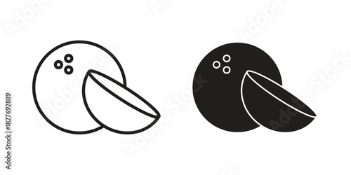 Coconut icons Concepts. black solid and line stroke designs for web and app use