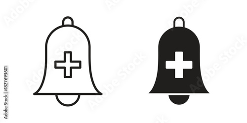 Cowbell circle plus icons Concepts. black solid and line stroke designs for web and app use