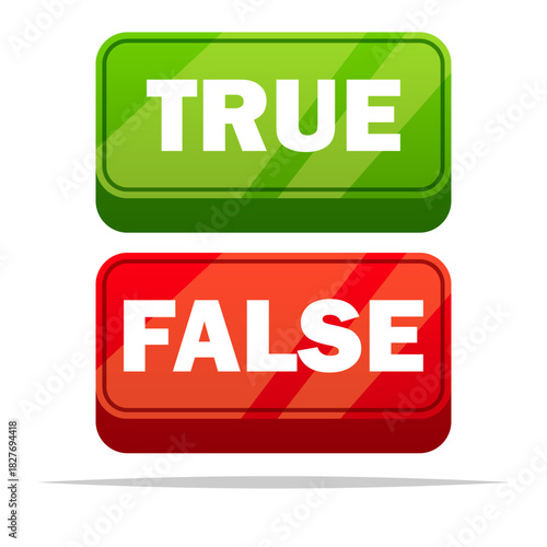 True or false button vector isolated illustration