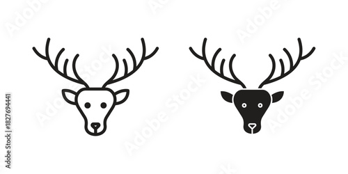 Deer rudolph icons Concepts. black solid and line stroke designs for web and app use