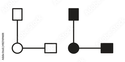 Diagram nested icons Concepts. black solid and line stroke designs for web and app use