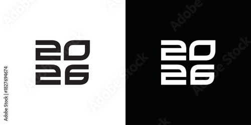 simple vector 2026 new year logo