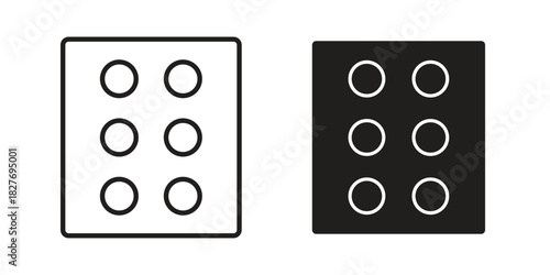 Dice six icons Concepts. black solid and line stroke designs for web and app use