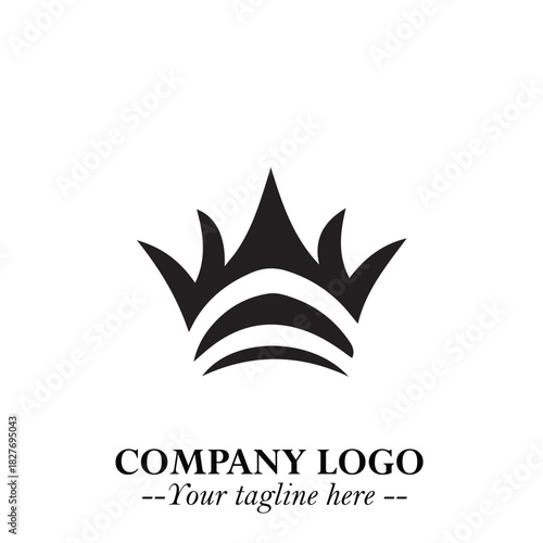 Elegant Black Crown Logo Symbol on a Clean White Background for Premium Branding Design