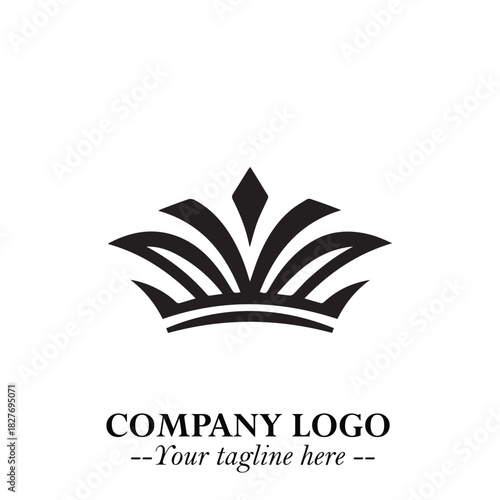Elegant Black Crown Logo Symbol on a Clean White Background for Premium Branding Design